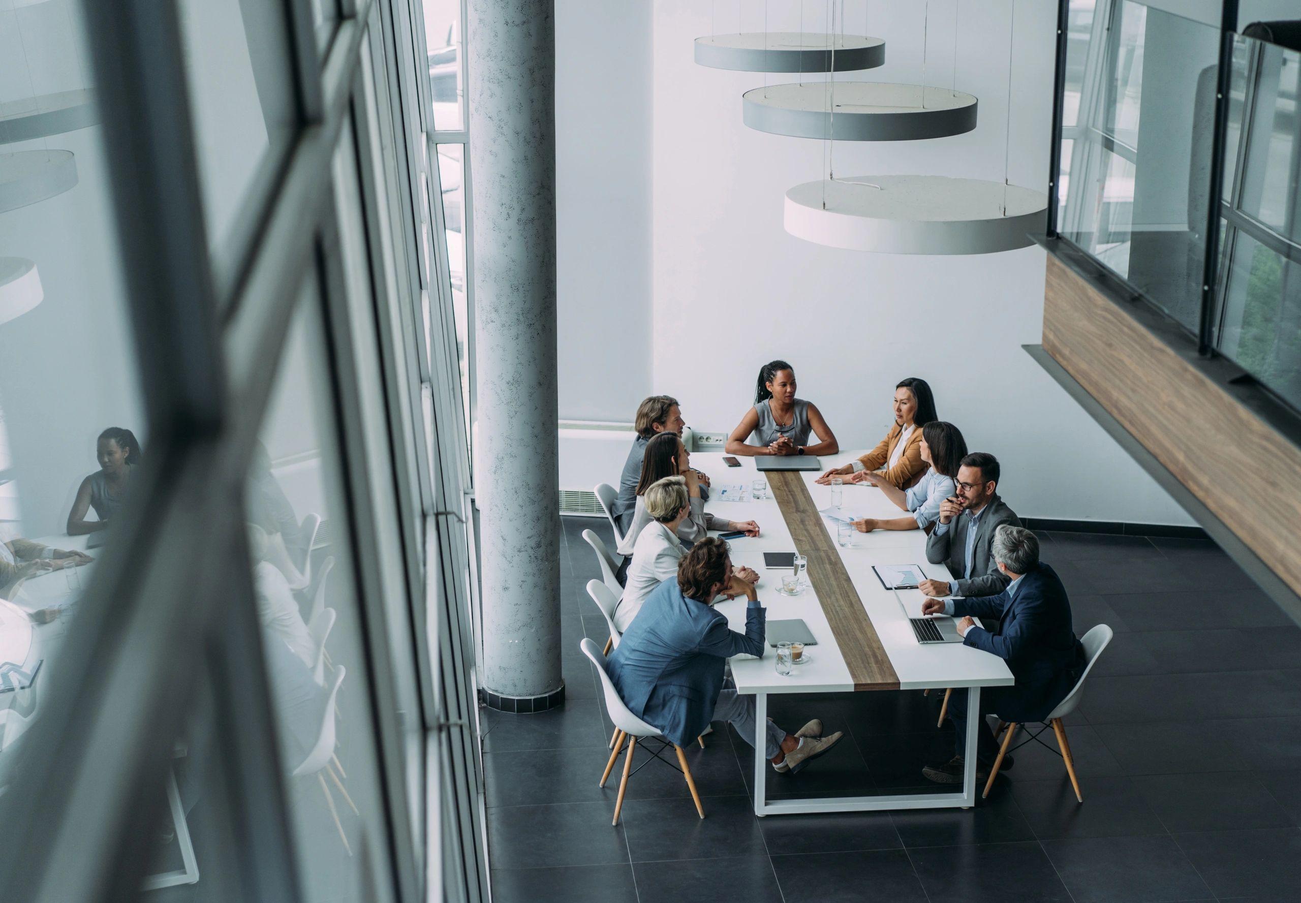 Corporate team meeting in an office