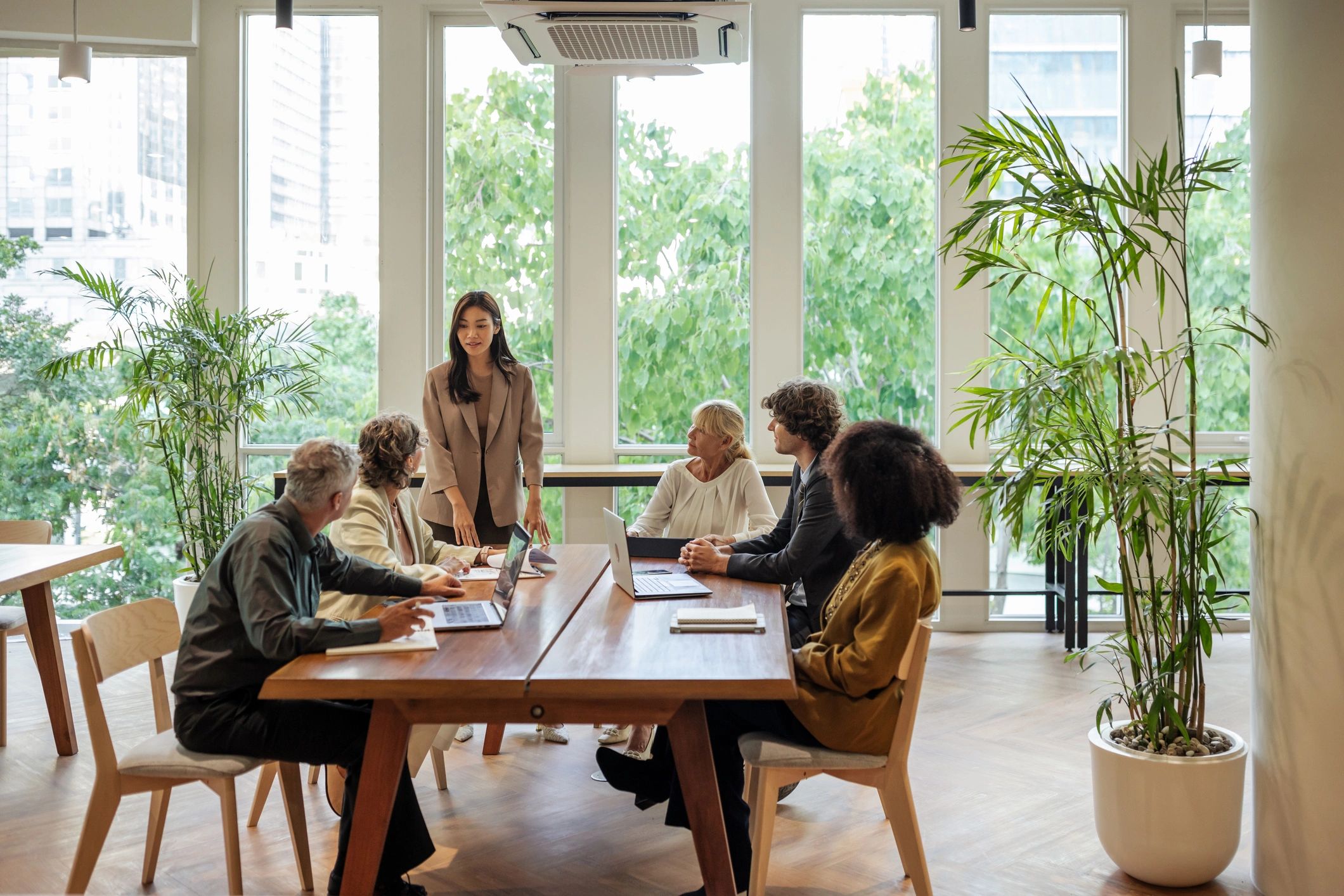 Professionals meeting around a conference table